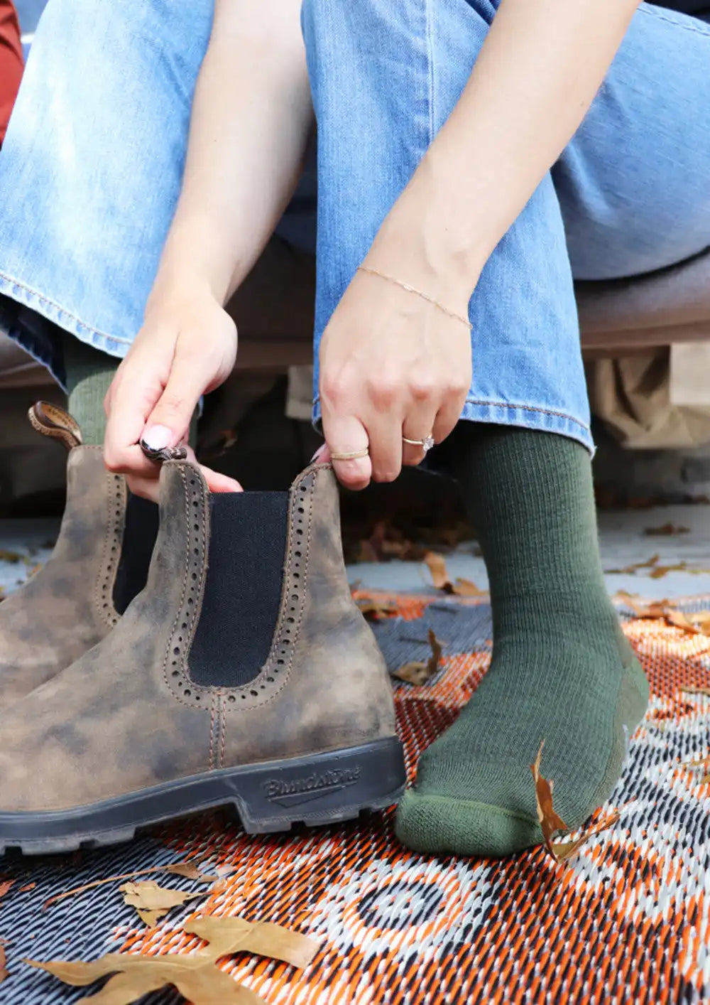 Cargo Green Merino Wool Blend Socks