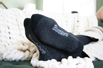 Black Merino Wool Blend Socks