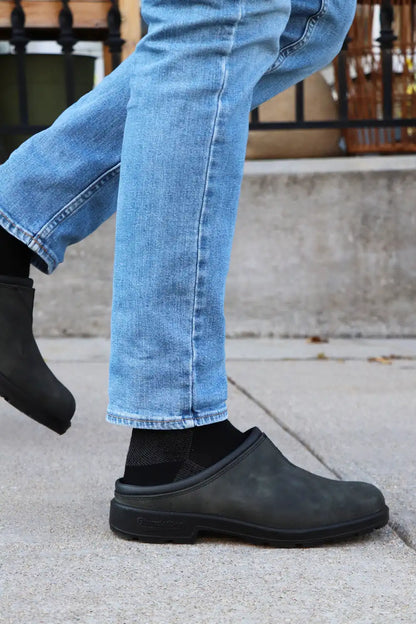 Black Merino Wool Blend Socks